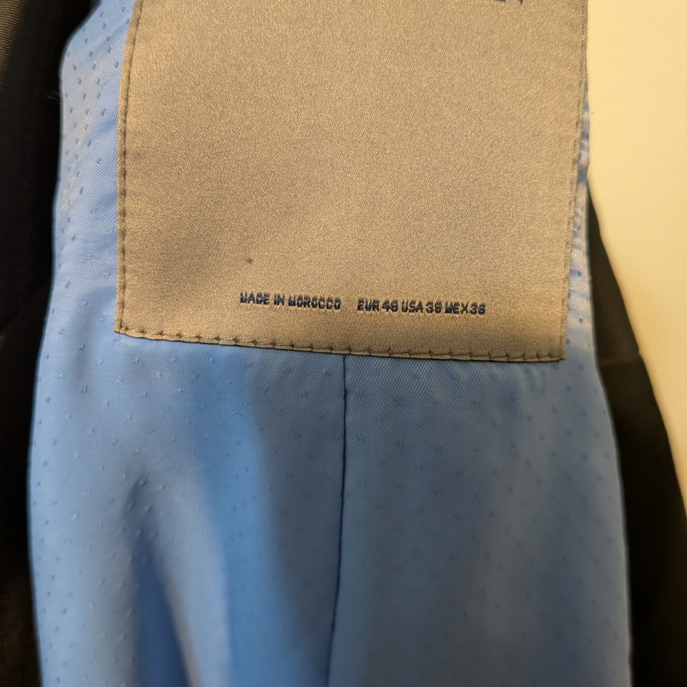Zara Black Single-Button Notch Lapel Suit Jacket - Picture 3 of 7